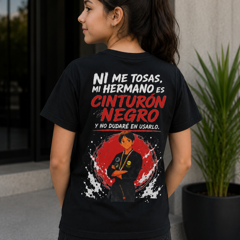 Camiseta Mi Hermano Es Cinturón Negro (FOTO PERSONALIZADA)