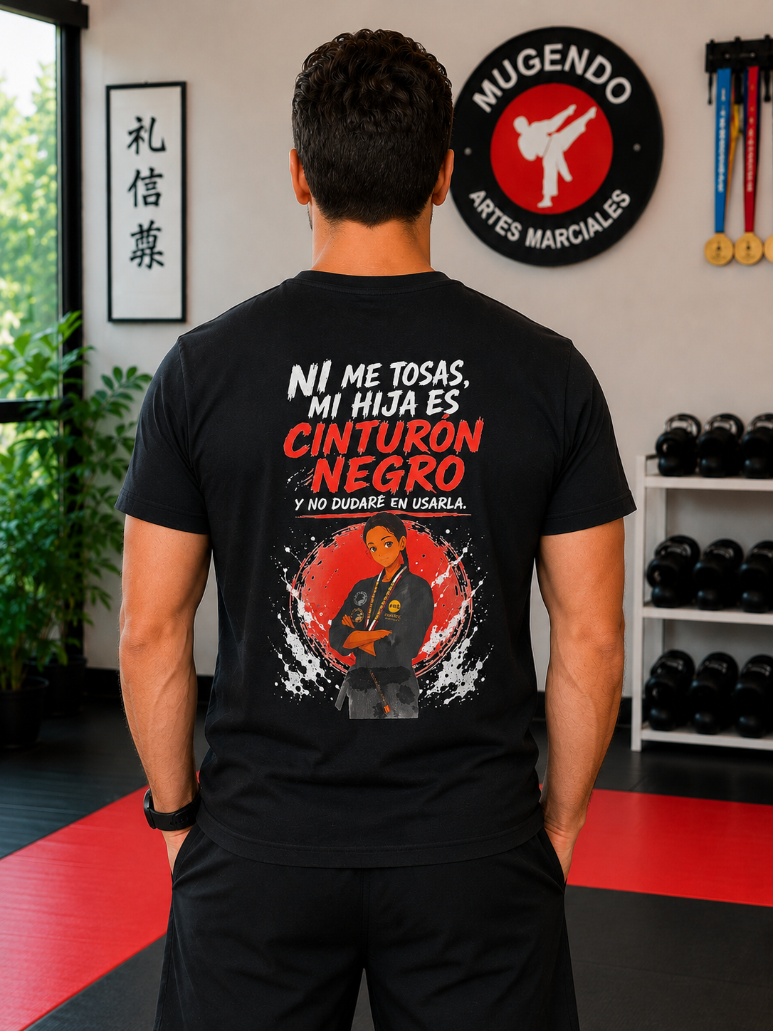 Camiseta Mi Hija Es Cinturón Negro (FOTO PERSONALIZADA)