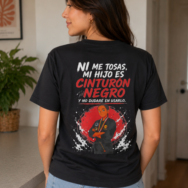 Camiseta Mi Hijo Es Cinturón Negro (FOTO PERSONALIZADA)