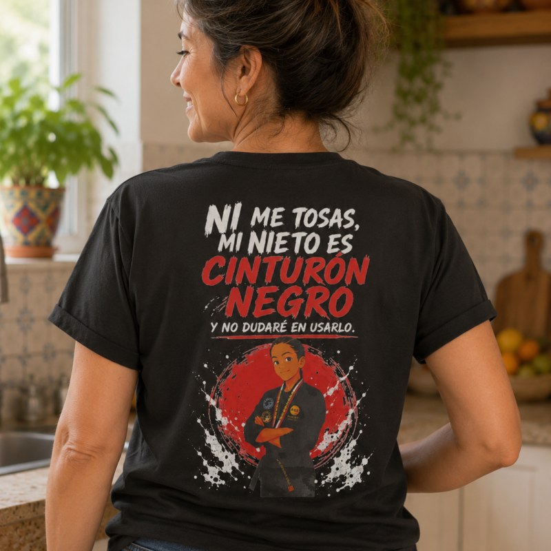 Camiseta Mi Nieto Es Cinturón Negro (FOTO PERSONALIZADA)