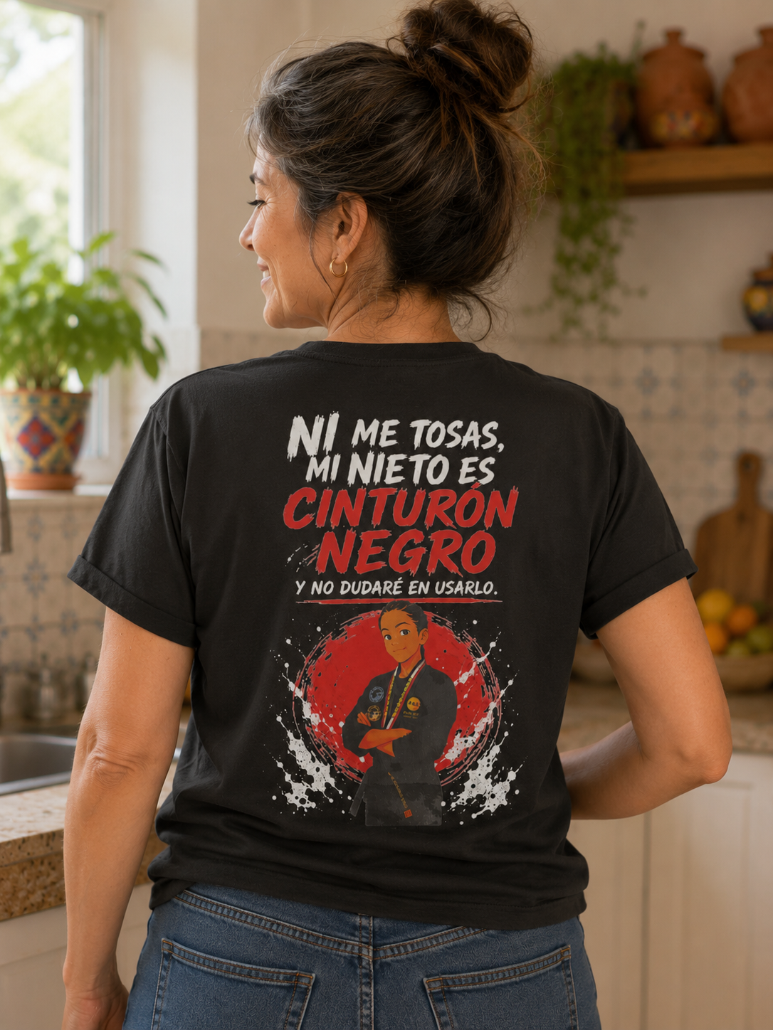 Camiseta Mi Nieto Es Cinturón Negro (FOTO PERSONALIZADA)