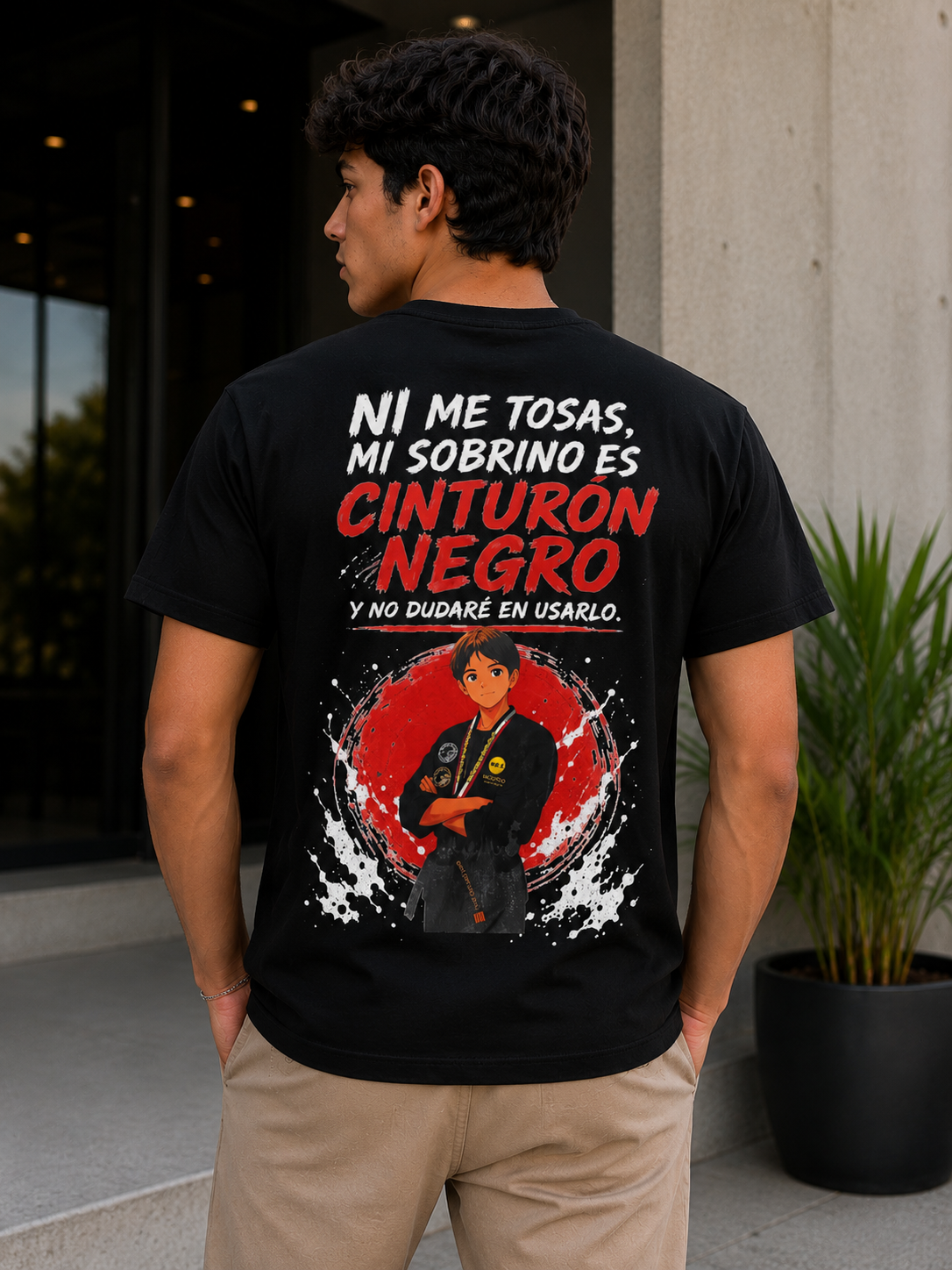 Camiseta Mi Sobrino Es Cinturón Negro (FOTO PERSONALIZADA)