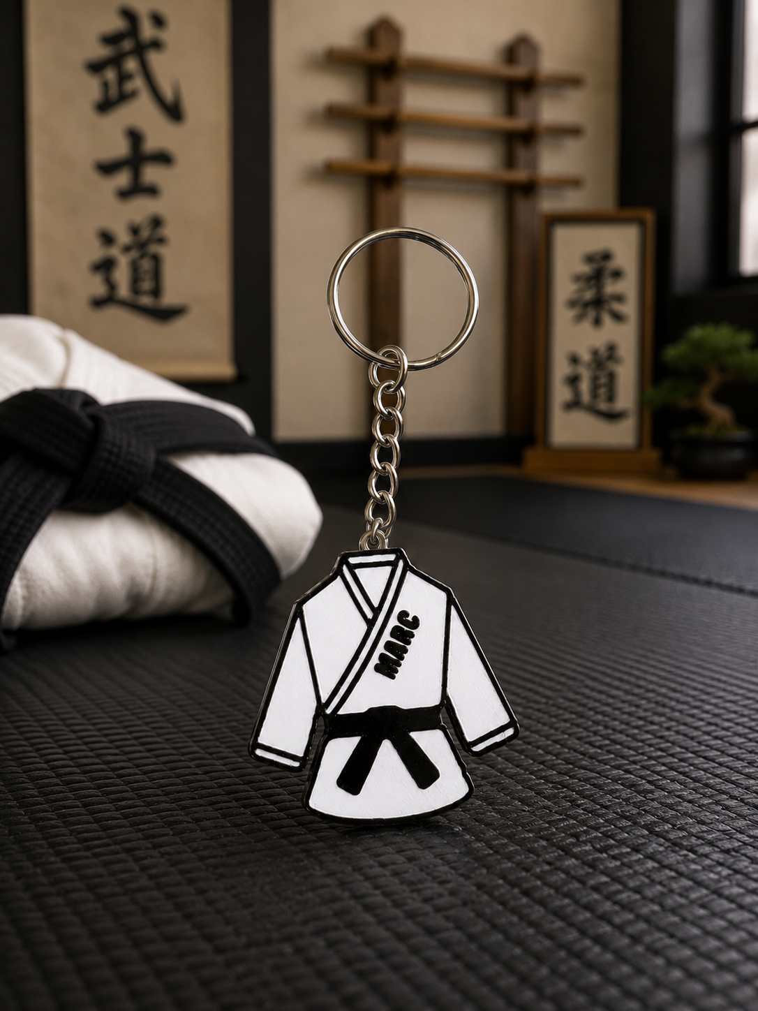 Llavero Personalizado de Kimono con Cinturón Negro