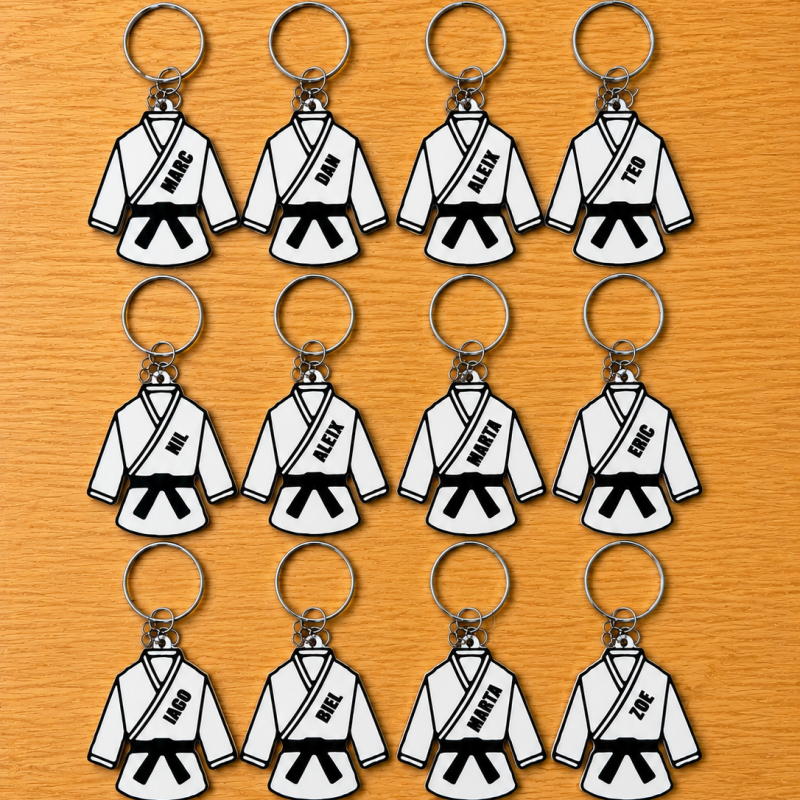 Llavero Personalizado de Kimono con Cinturón Negro